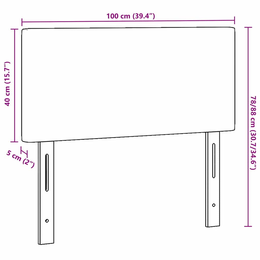 Tête de lit avec tête de lit Gris foncé 100 cm Tissu côtelé - XIOS