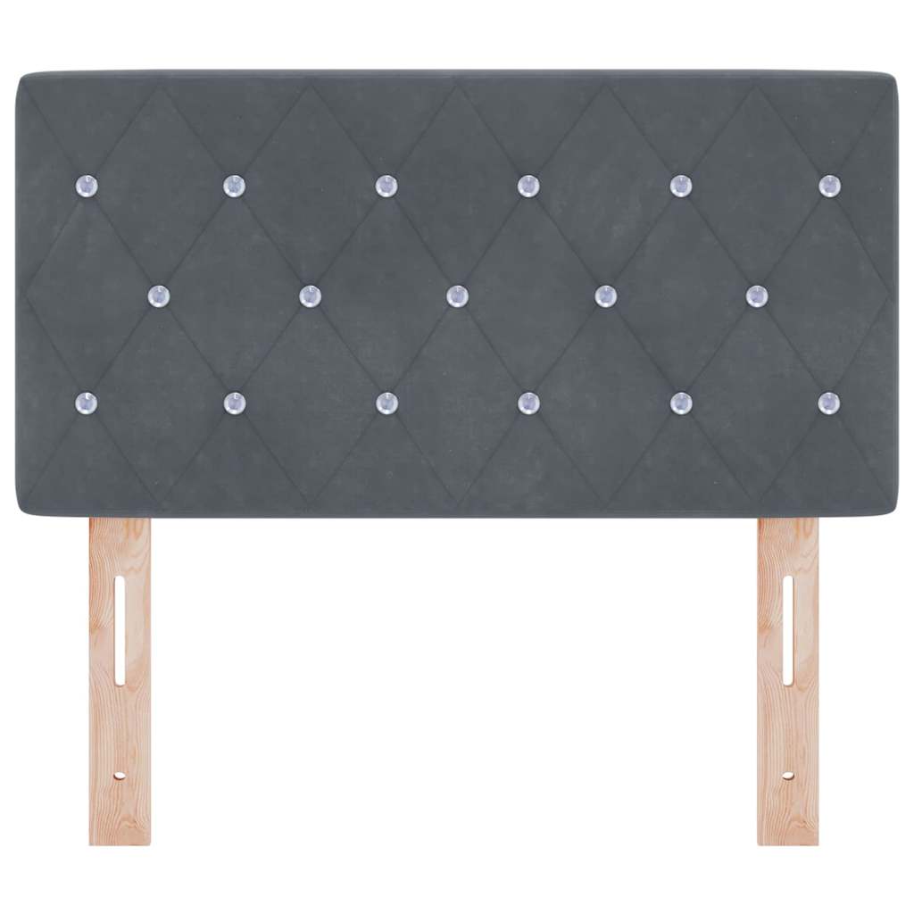 Tête de Lit en Velours Argyle Gris foncé 80 cm Velours - XIOS