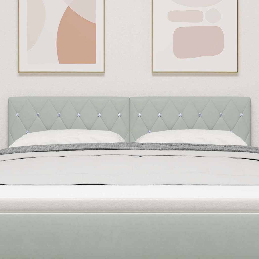 Tête de Lit en Velours Argyle Gris clair 140 cm Velours - XIOS