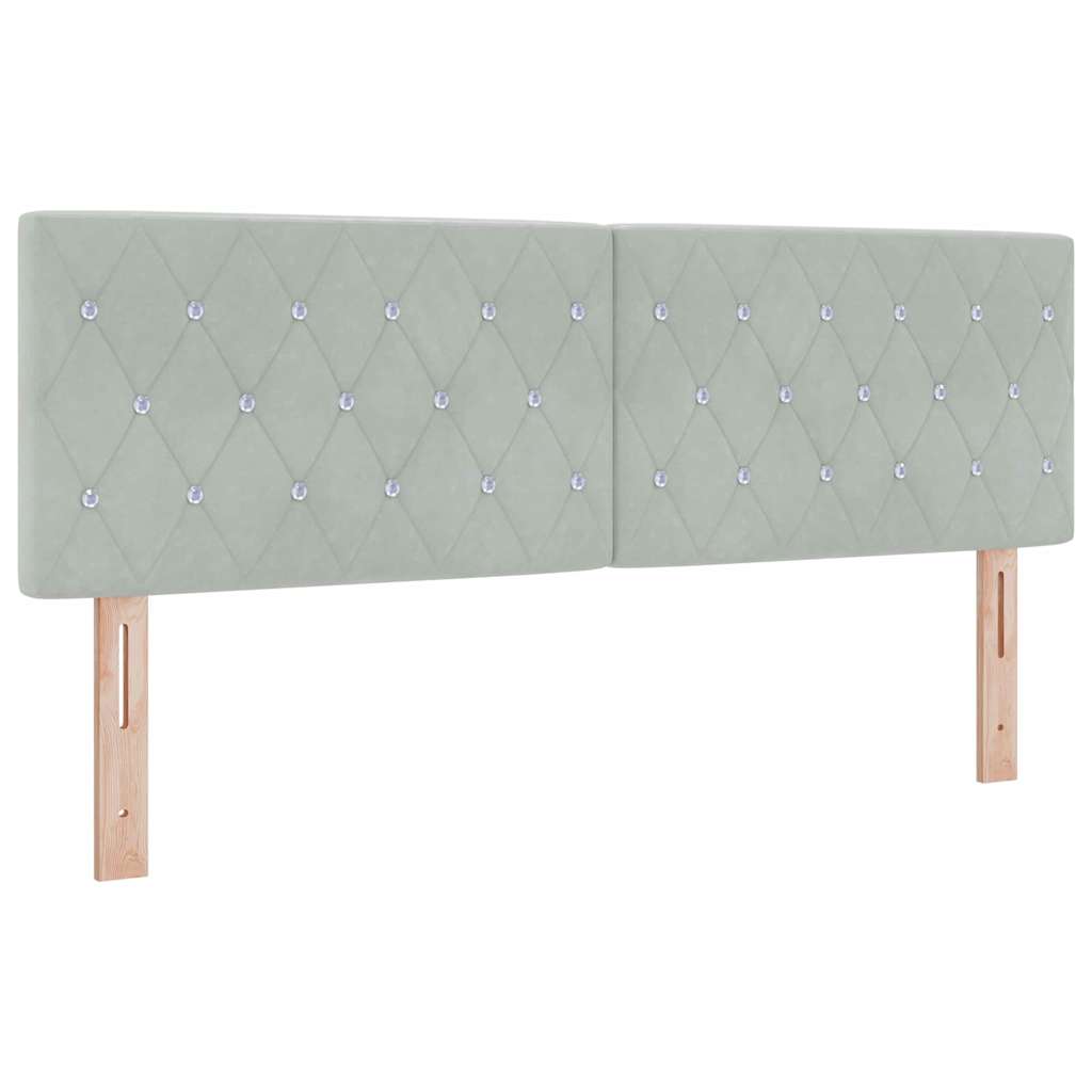 Tête de Lit en Velours Argyle Gris clair 140 cm Velours - XIOS