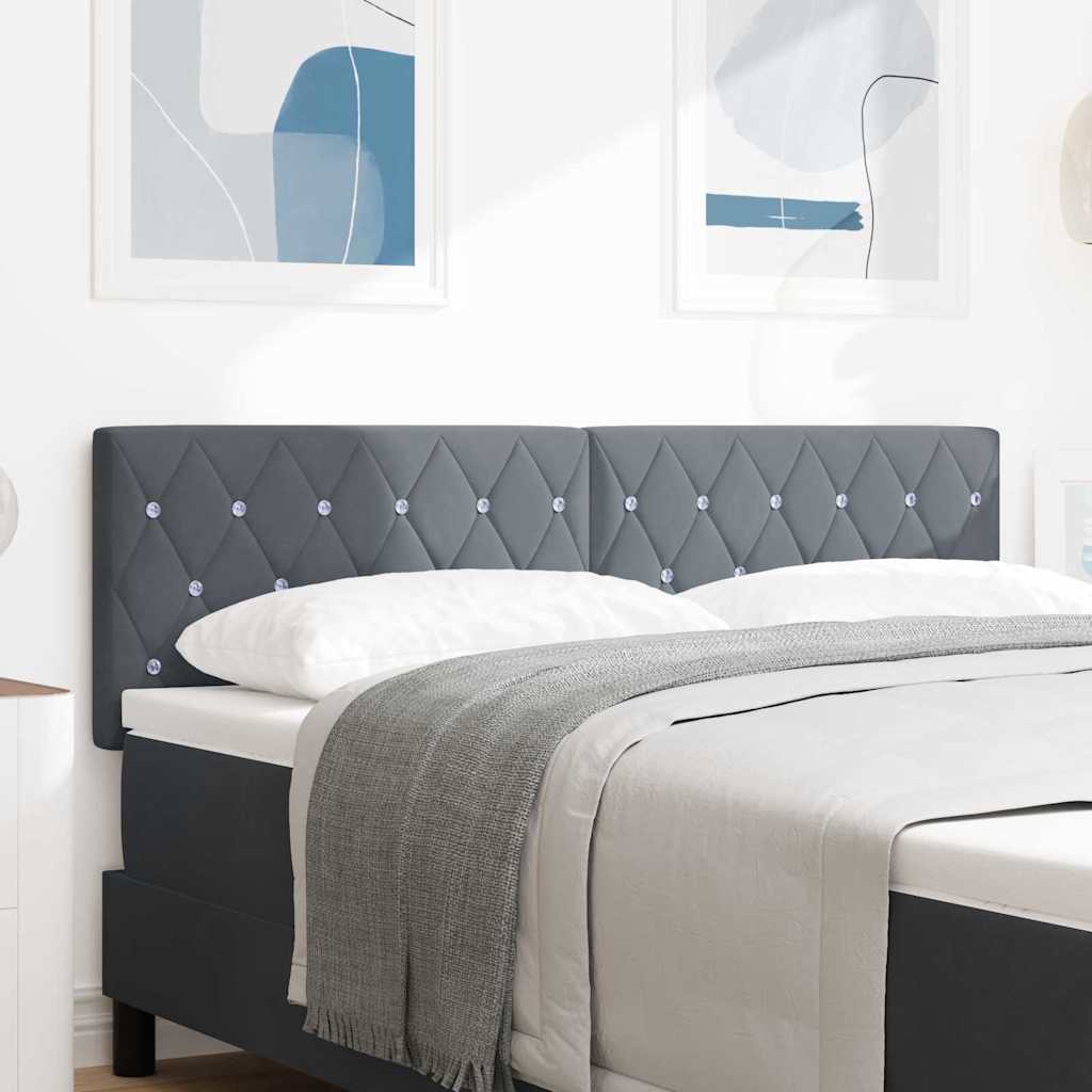 Tête de Lit en Velours Argyle Gris foncé 140 cm Velours - XIOS