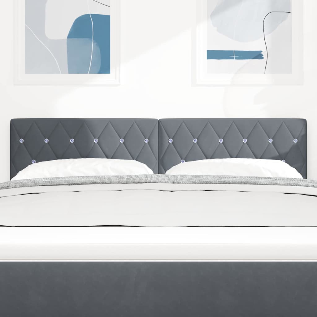 Tête de Lit en Velours Argyle Gris foncé 140 cm Velours - XIOS