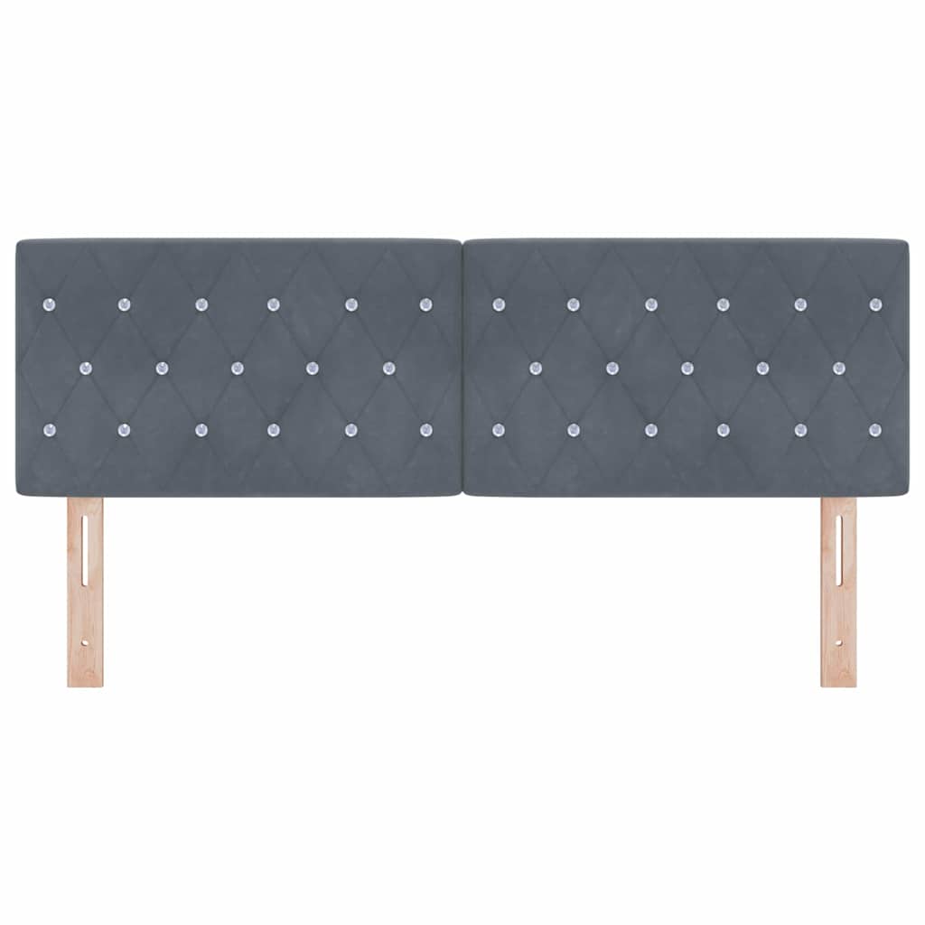 Tête de Lit en Velours Argyle Gris foncé 140 cm Velours - XIOS