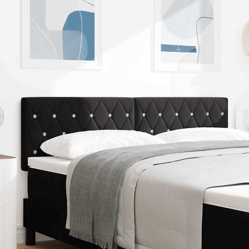 Tête de Lit en Velours Argyle Noir 160 cm Velours - XIOS
