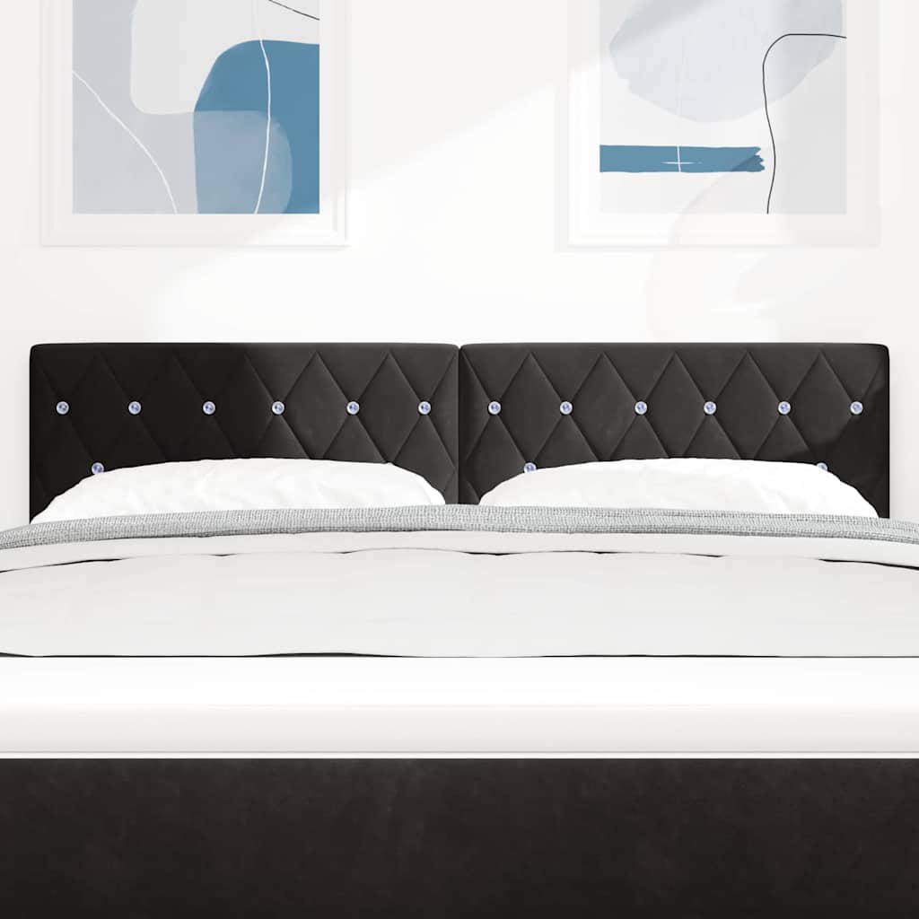 Tête de Lit en Velours Argyle Noir 160 cm Velours - XIOS