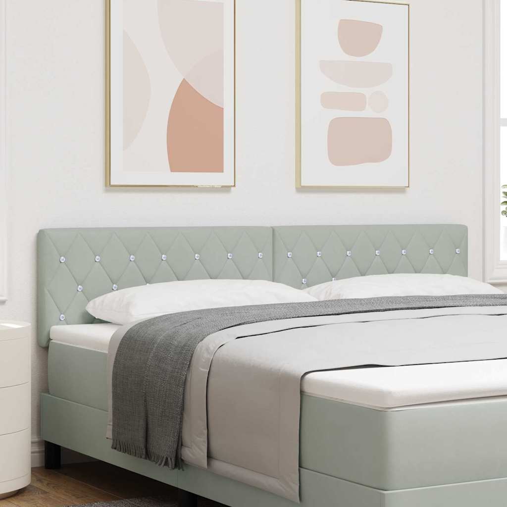 Tête de Lit en Velours Argyle Gris clair 180 cm Velours - XIOS