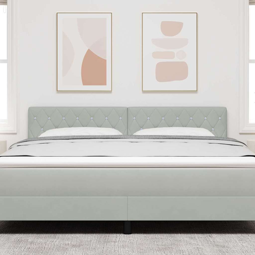 Tête de Lit en Velours Argyle Gris clair 180 cm Velours - XIOS