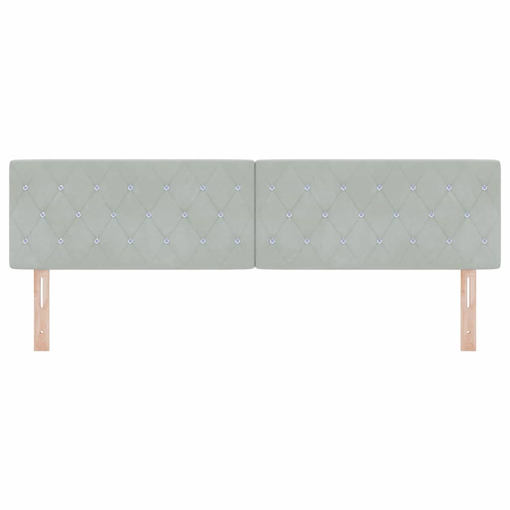 Tête de Lit en Velours Argyle Gris clair 180 cm Velours - XIOS