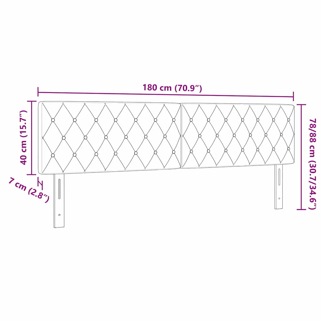 Tête de Lit en Velours Argyle Gris clair 180 cm Velours - XIOS
