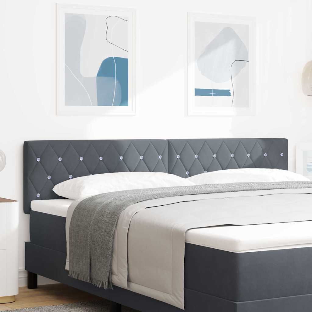 Tête de Lit en Velours Argyle Gris foncé 180 cm Velours - XIOS
