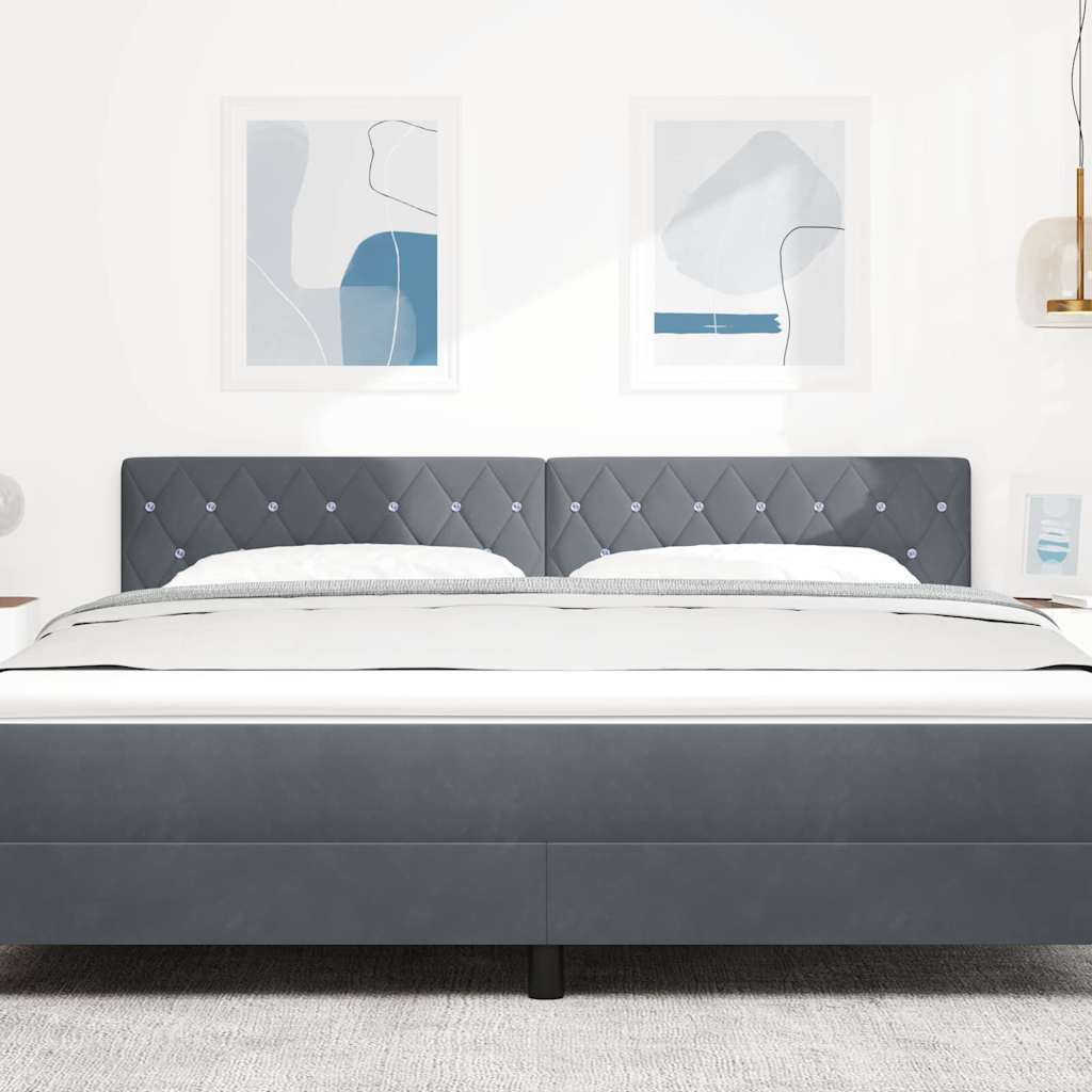 Tête de Lit en Velours Argyle Gris foncé 180 cm Velours - XIOS