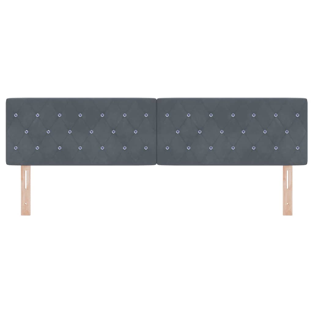 Tête de Lit en Velours Argyle Gris foncé 180 cm Velours - XIOS