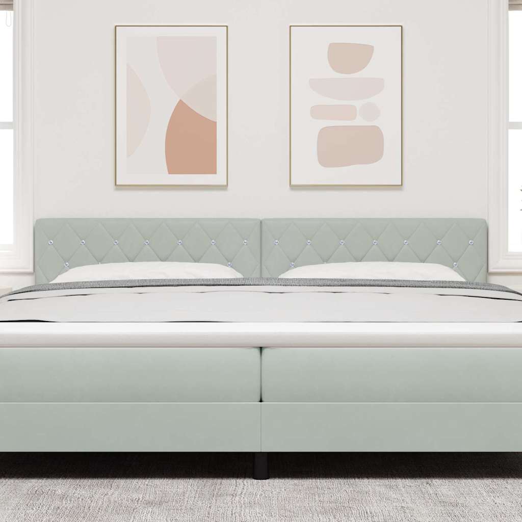 Tête de Lit en Velours Argyle Gris clair 200 cm Velours - XIOS