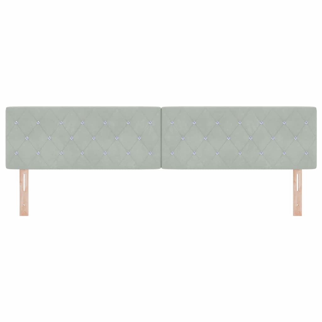 Tête de Lit en Velours Argyle Gris clair 200 cm Velours - XIOS
