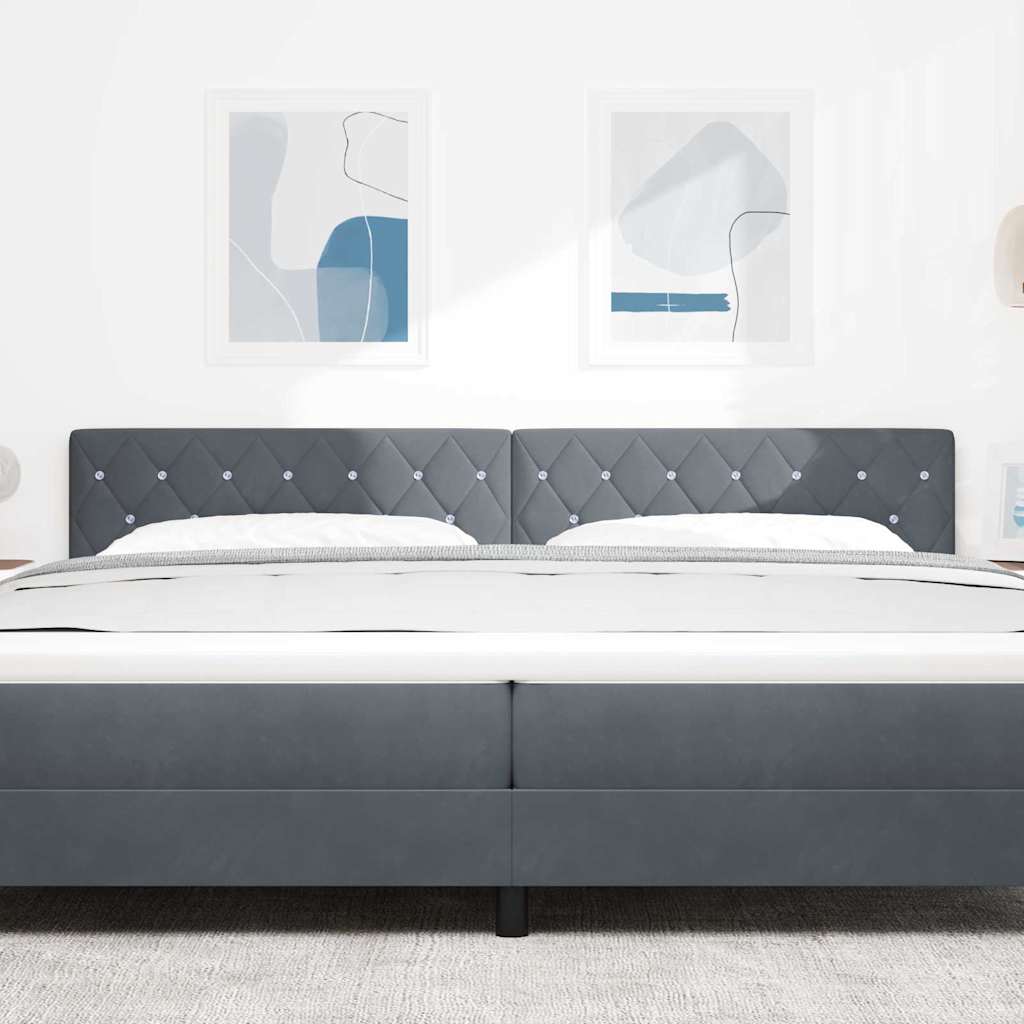 Tête de Lit en Velours Argyle Gris foncé 200 cm Velours - XIOS