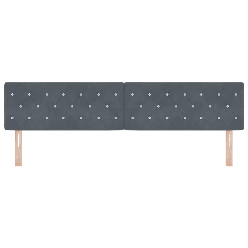 Tête de Lit en Velours Argyle Gris foncé 200 cm Velours - XIOS