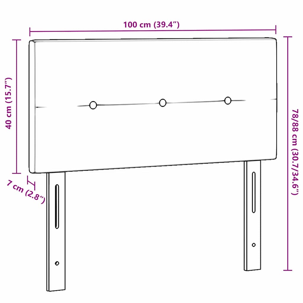 Tête de lit avec tête de lit Noir 100 cm tissu - XIOS