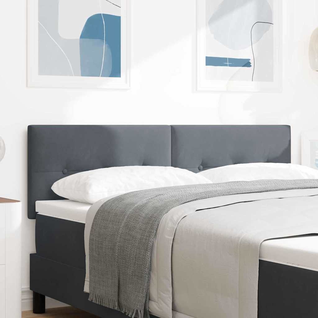 Tête de lit avec tête de lit Gris foncé 144 cm Cuir synthétique - XIOS