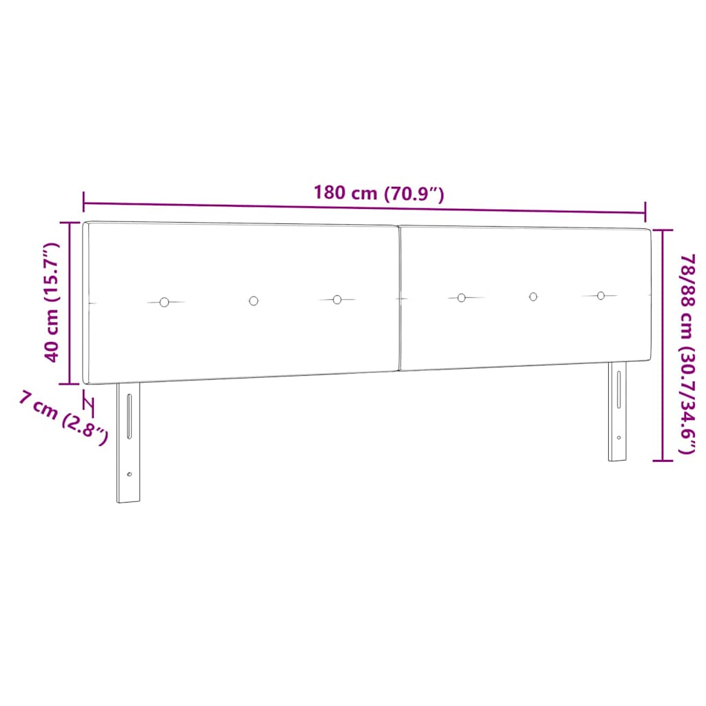 Tête de lit avec tête de lit Noir 180 cm Cuir synthétique