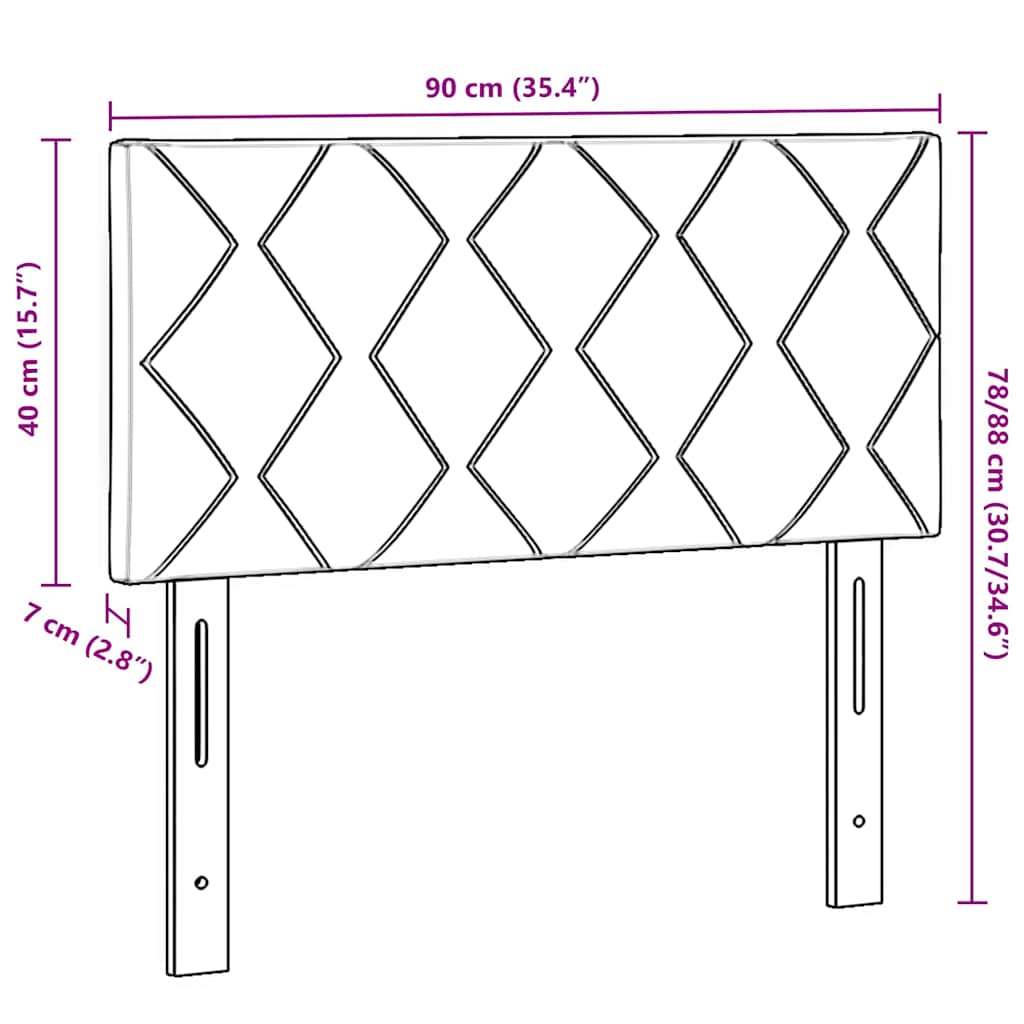 Tête de Lit en Tissu Géométrique Gris foncé 90 cm tissu - XIOS