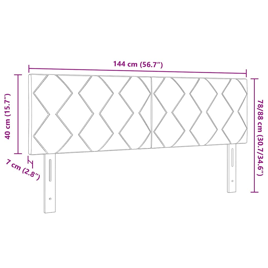 Tête de Lit en Tissu Géométrique Noir 144 cm tissu - XIOS