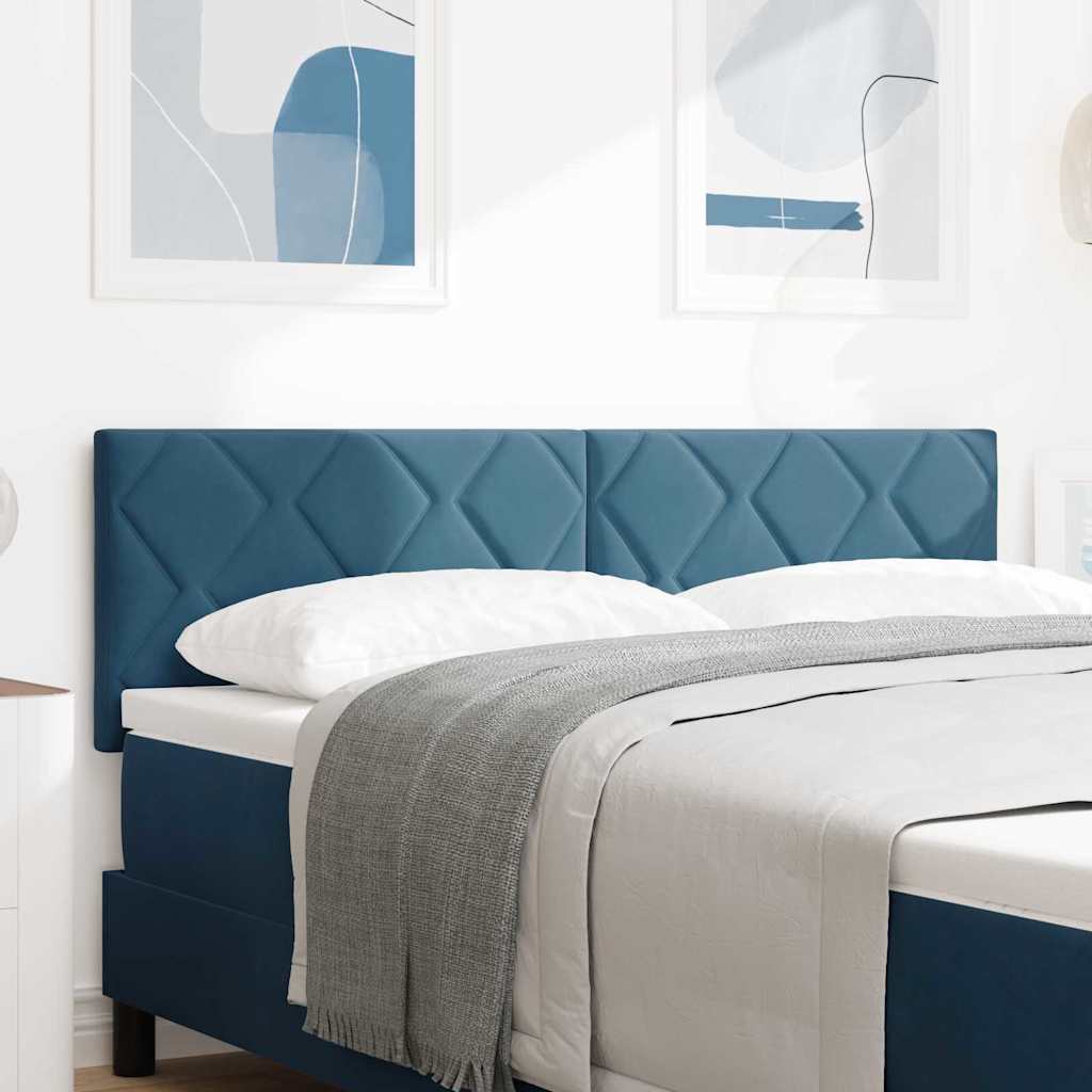 Tête de lit Montage mural Géométrique Bleu foncé 160 cm Velours - XIOS