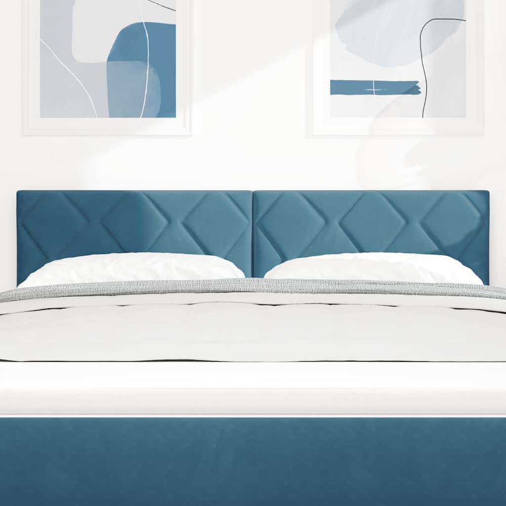Tête de lit Montage mural Géométrique Bleu foncé 160 cm Velours - XIOS