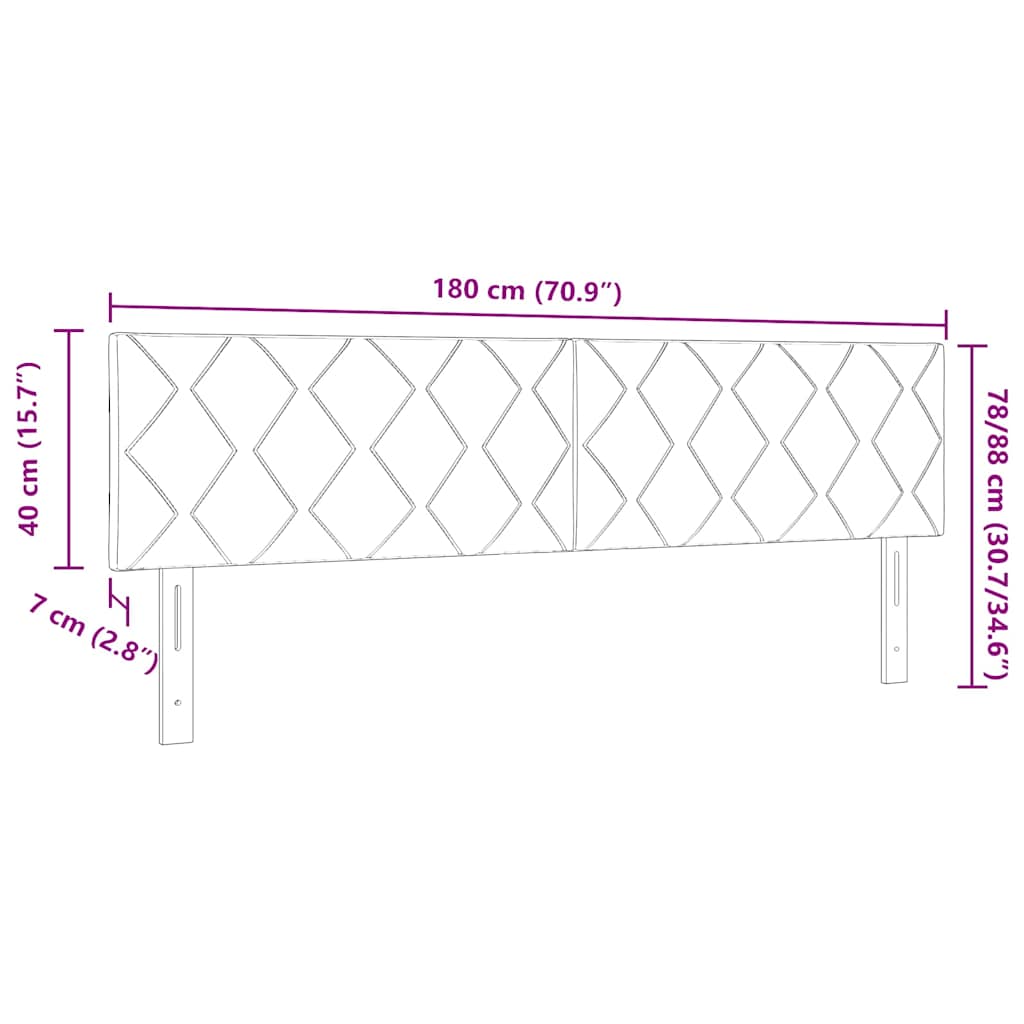 Tête de lit avec tête de lit Noir 180 cm Velours