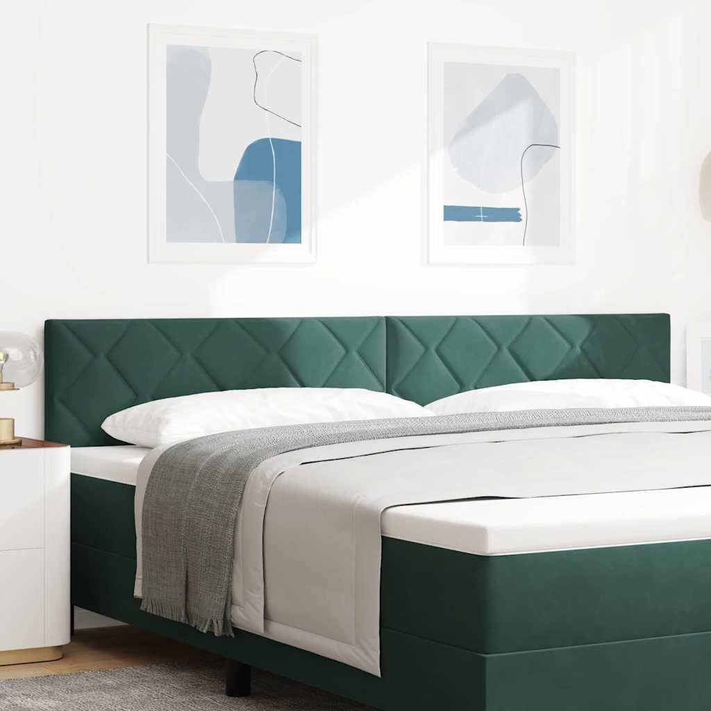 Tête de lit Montage mural Géométrique Vert foncé 200 cm Velours - XIOS