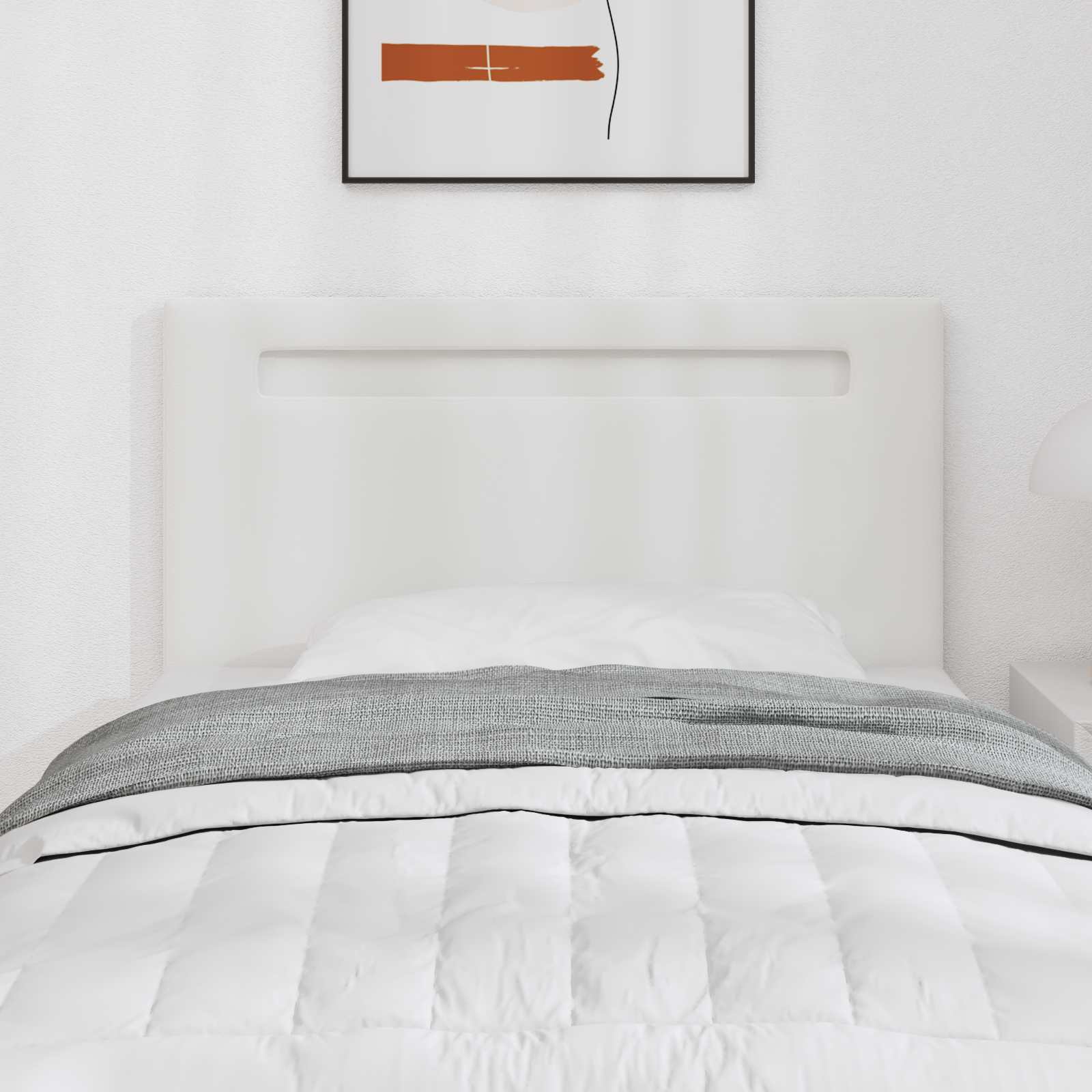Tête de lit LED Blanc 100 cm Cuir synthétique - XIOS