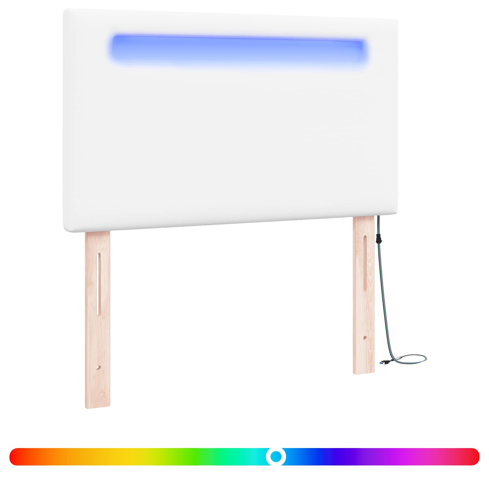 Tête de lit LED Blanc 100 cm Cuir synthétique - XIOS