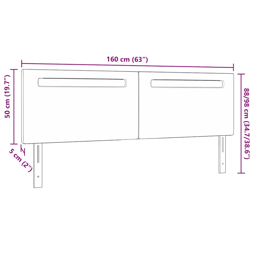 Tête de lit avec des lumières à LED Noir 160 cm PVC - XIOS