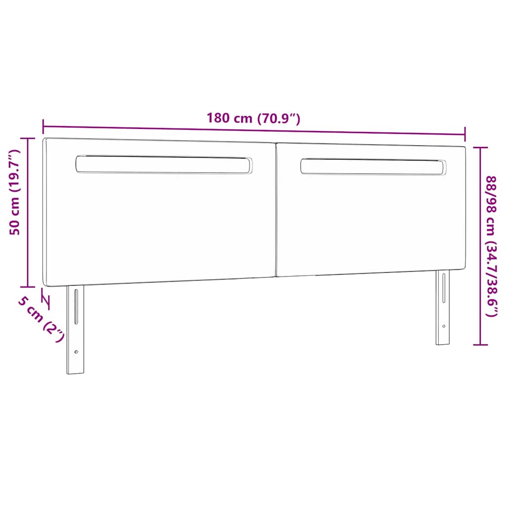 Tête de lit avec des lumières à LED Cappuccino 180 cm PVC - XIOS