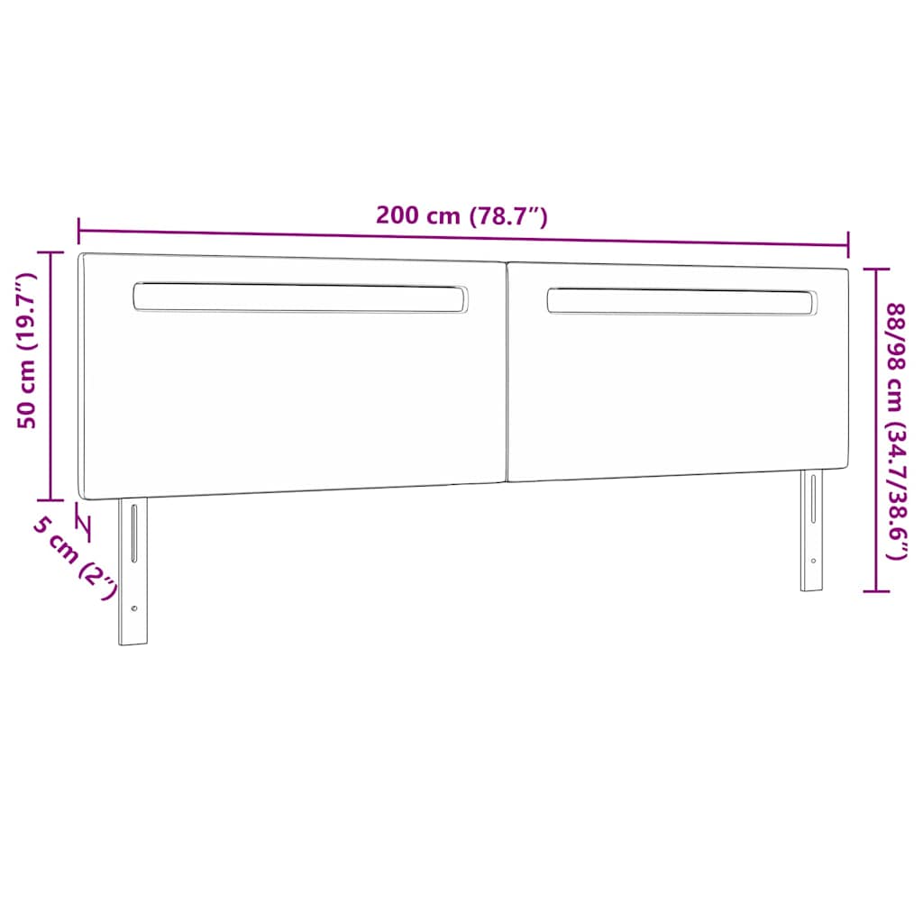 Tête de lit avec des lumières à LED Cappuccino 200 cm PVC - XIOS