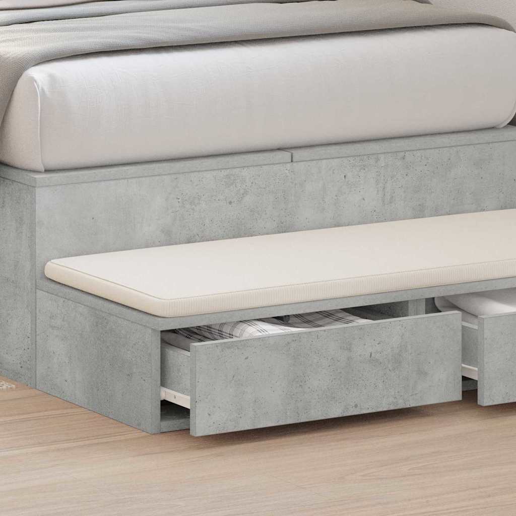 Tiroirs de lit avec tiroir Gris béton 100 x 36,5 x 16,5 cm - XIOS