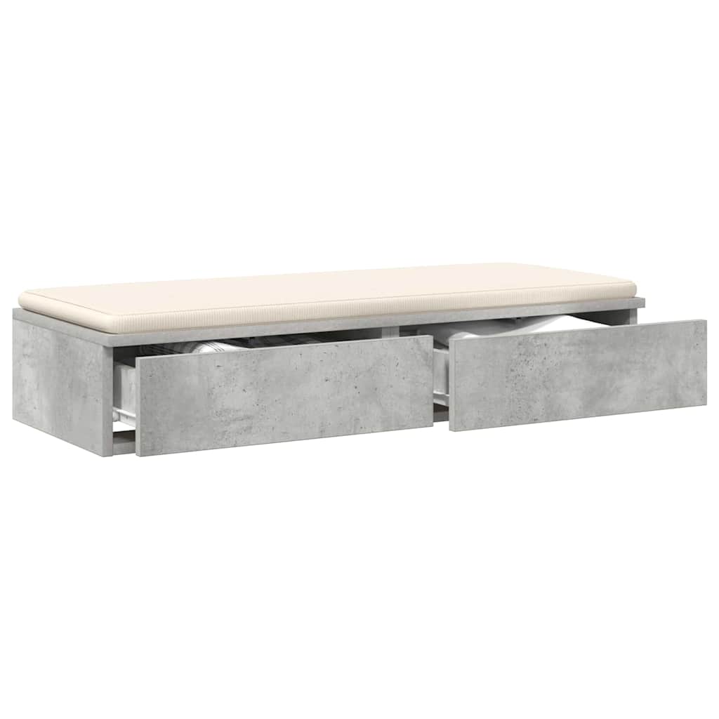 Tiroirs de lit avec tiroir Gris béton 100 x 36,5 x 16,5 cm - XIOS