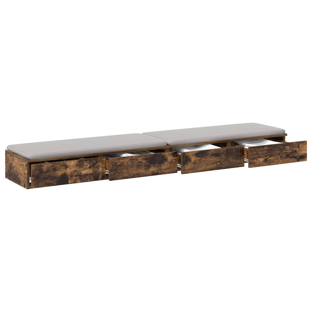 Tiroirs de lit avec tiroir Chêne fumé 200 x 36.5 x 16.5 cm - XIOS