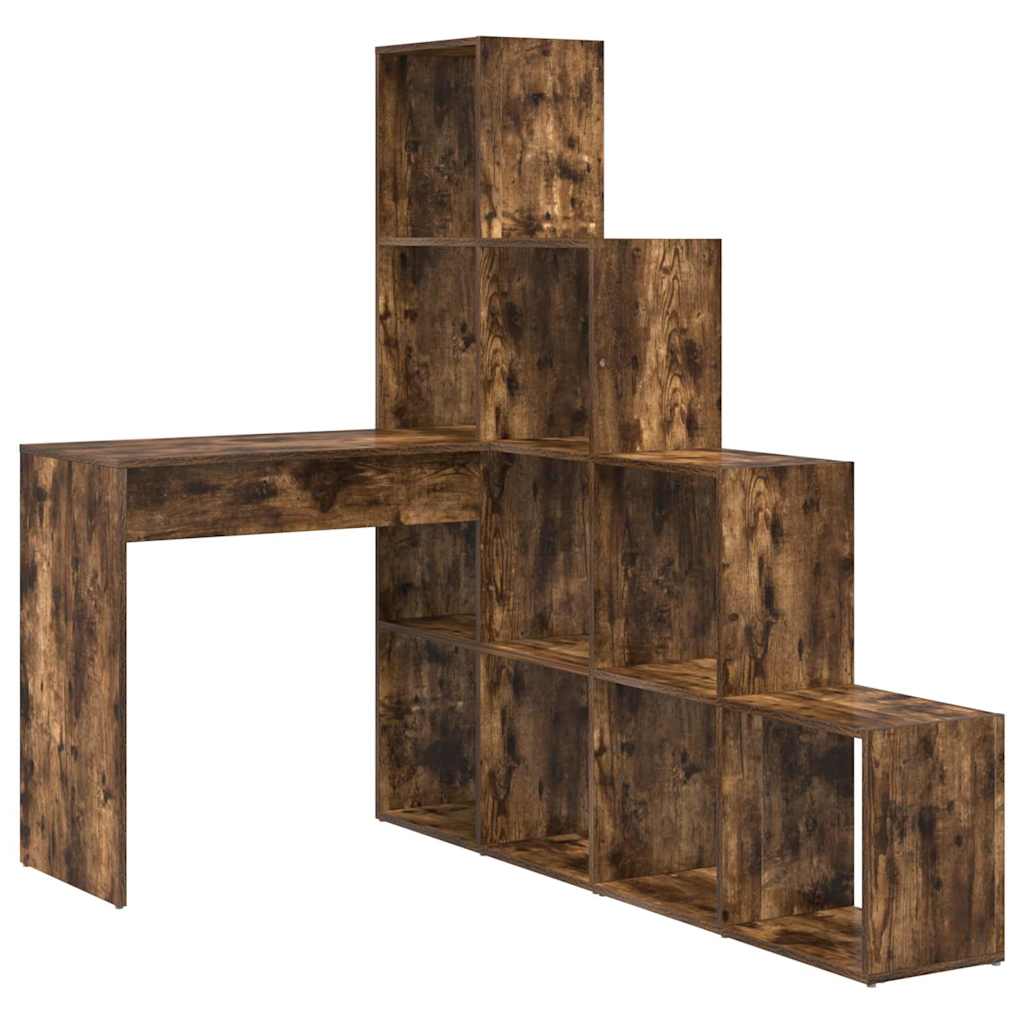 Bureau d'angle avec étagère Chêne fumé 101,5 x 149,5 x 149,5 cm - XIOS