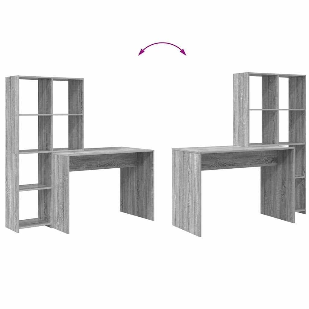 Bureau Gris Sonoma 138,5 x 55 x 143 cm Bois d'ingénierie - XIOS