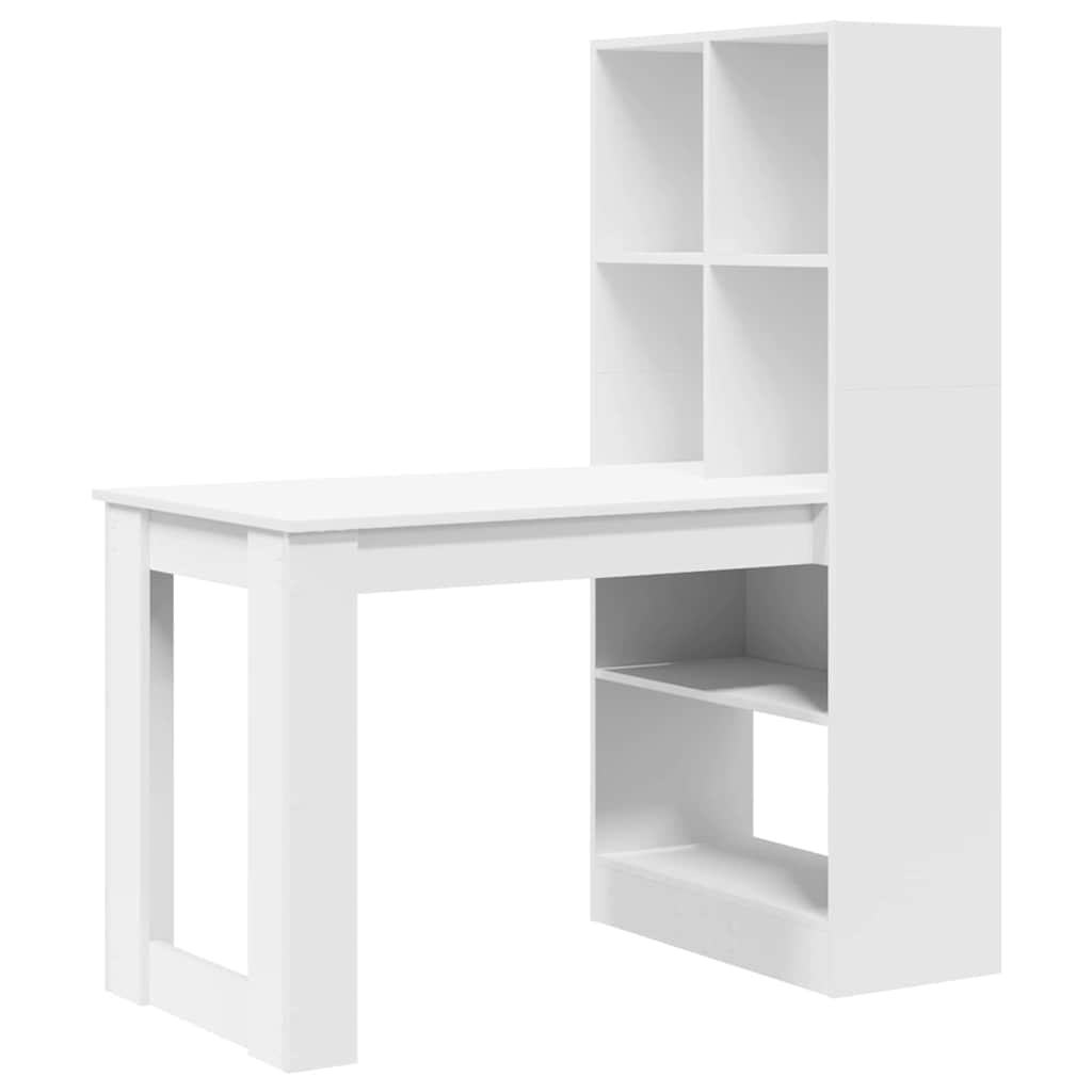 Bureau avec étagère Blanc 122 x 67 x 145 cm Bois d'ingénierie - XIOS