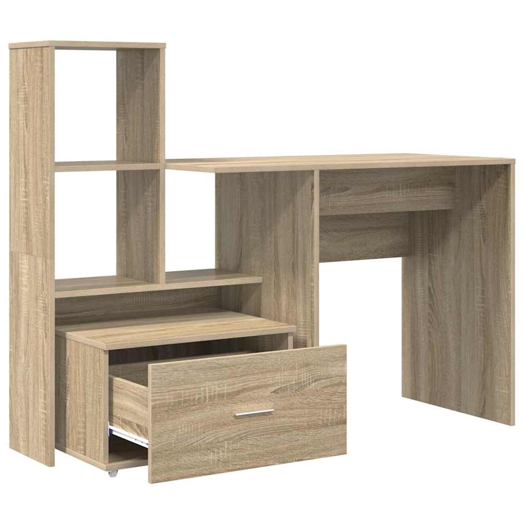 Bureau Chêne Sonoma 131,5 x 50 x 106,5 cm Bois d'ingénierie - XIOS