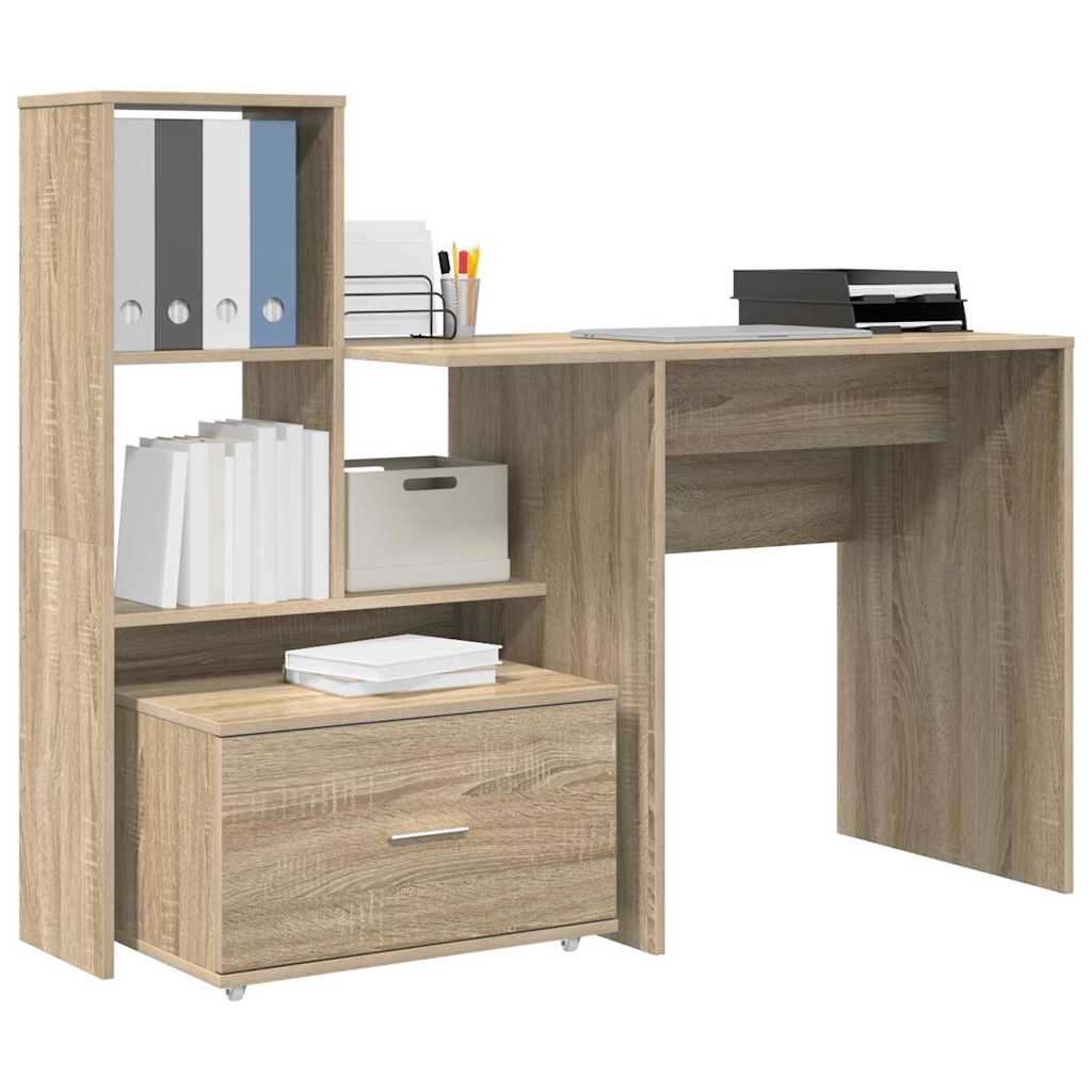Bureau Chêne Sonoma 131,5 x 50 x 106,5 cm Bois d'ingénierie - XIOS