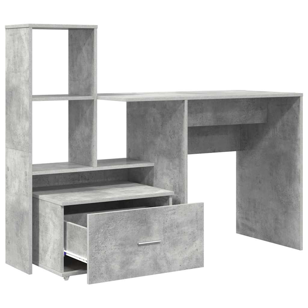 Bureau Gris béton 131,5 x 50 x 106,5 cm Bois d'ingénierie - XIOS