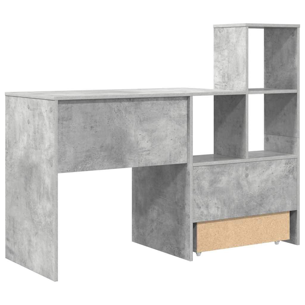 Bureau Gris béton 131,5 x 50 x 106,5 cm Bois d'ingénierie - XIOS