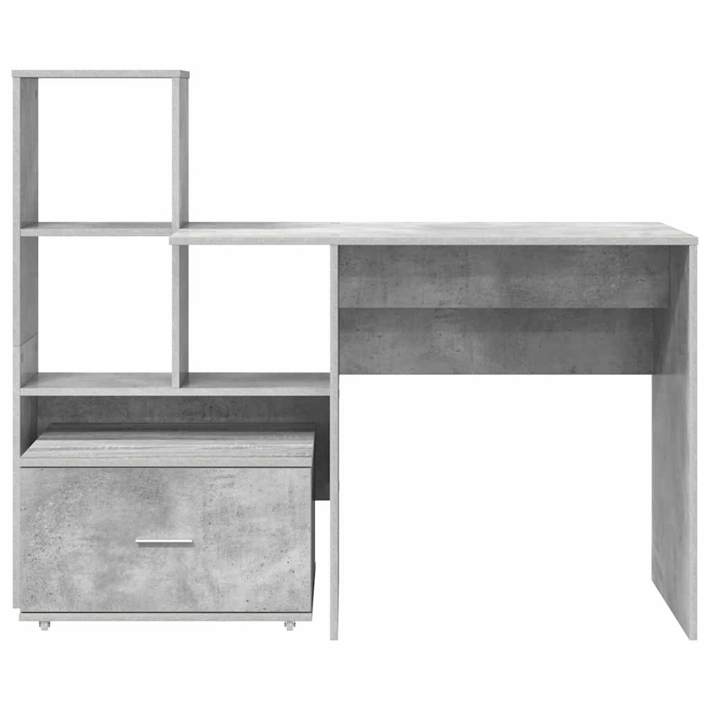 Bureau Gris béton 131,5 x 50 x 106,5 cm Bois d'ingénierie - XIOS