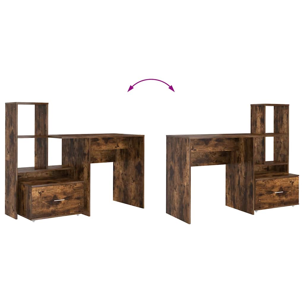 Bureau Chêne fumé 131,5 x 50 x 106,5 cm Bois d'ingénierie - XIOS