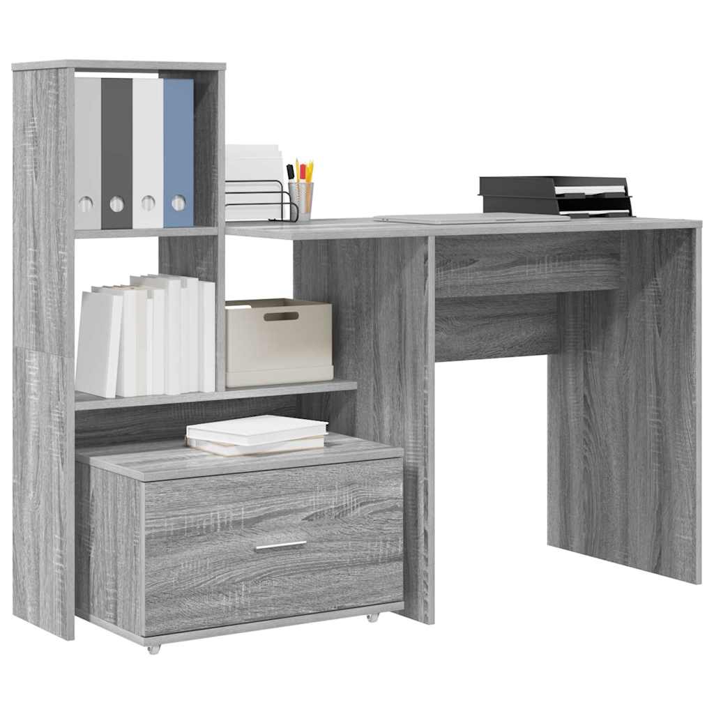 Bureau Gris Sonoma 131,5 x 50 x 106,5 cm Bois d'ingénierie - XIOS
