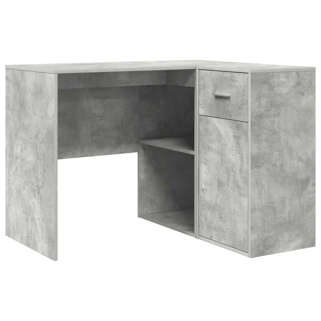Bureau d’angle avec tiroir Gris béton 102 x 88 x 75 cm - XIOS