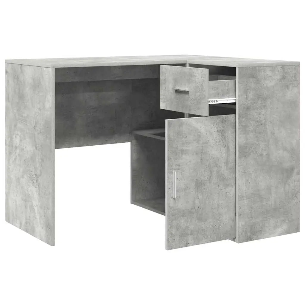 Bureau d’angle avec tiroir Gris béton 102 x 88 x 75 cm - XIOS