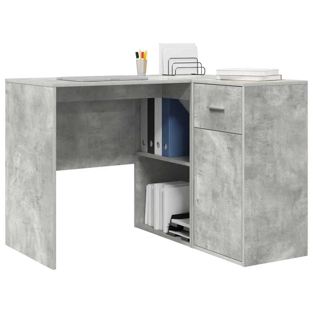 Bureau d’angle avec tiroir Gris béton 102 x 88 x 75 cm - XIOS